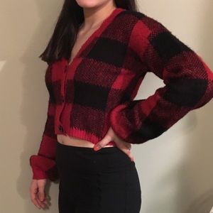 Cropped fuzzy flannel